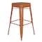 Flash Furniture 30" Orange Metal Stool-Teak Poly Seat CH-31320-30-OR-PL2T-GG - alternate 6